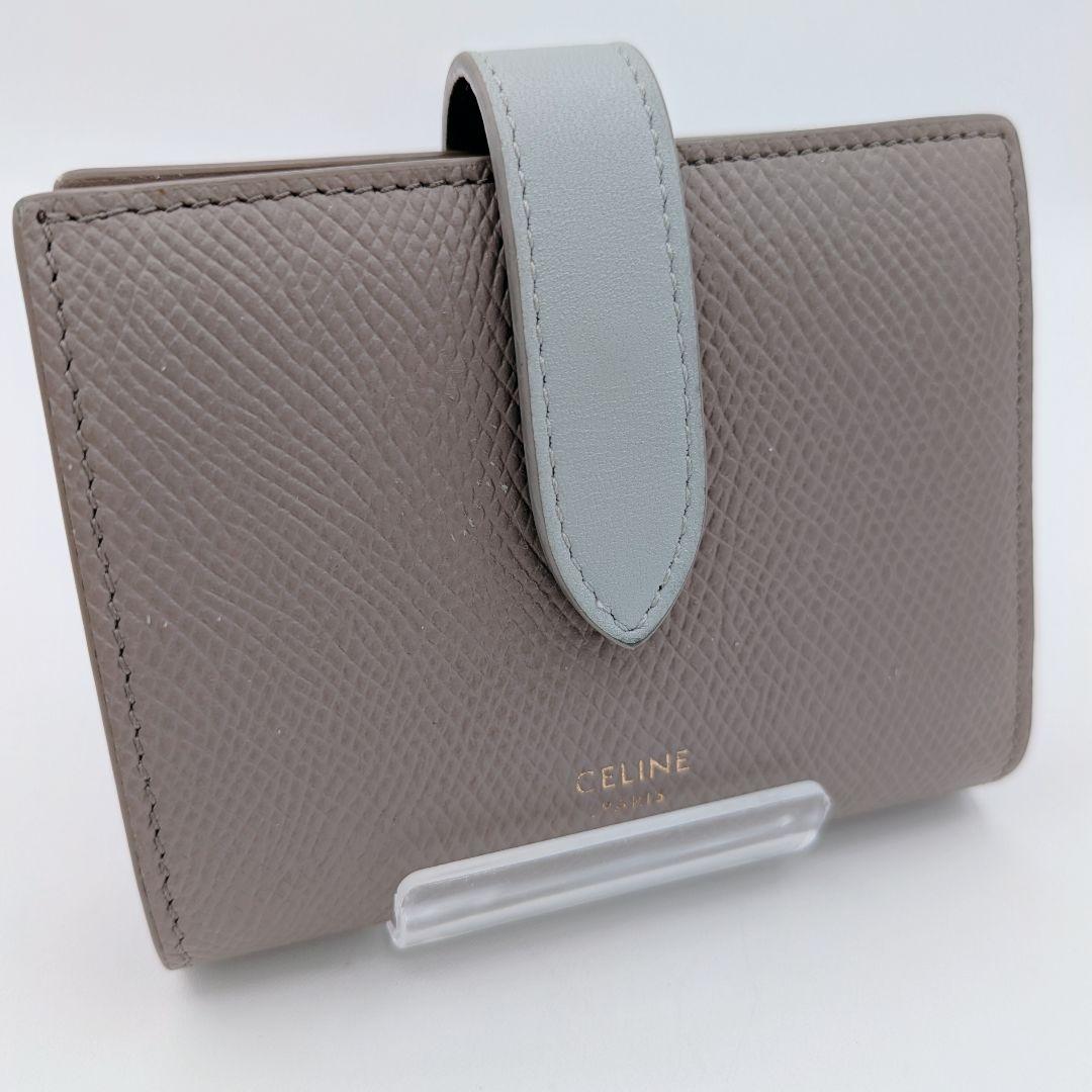 CELINE セリーヌ ミディアムストラップウォレット グレージュ 二つ折り財布