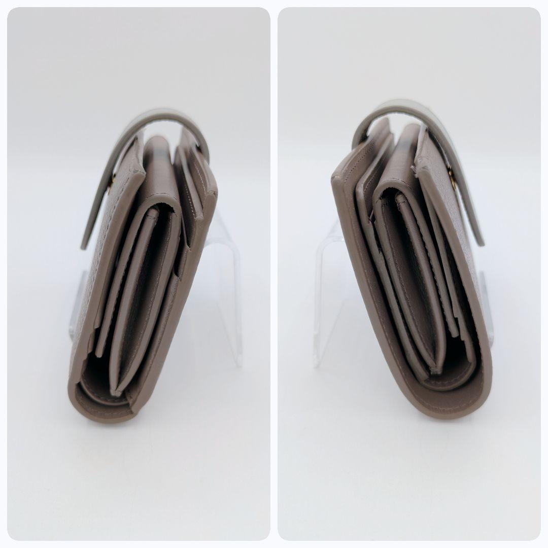 CELINE セリーヌ ミディアムストラップウォレット グレージュ 二つ折り財布