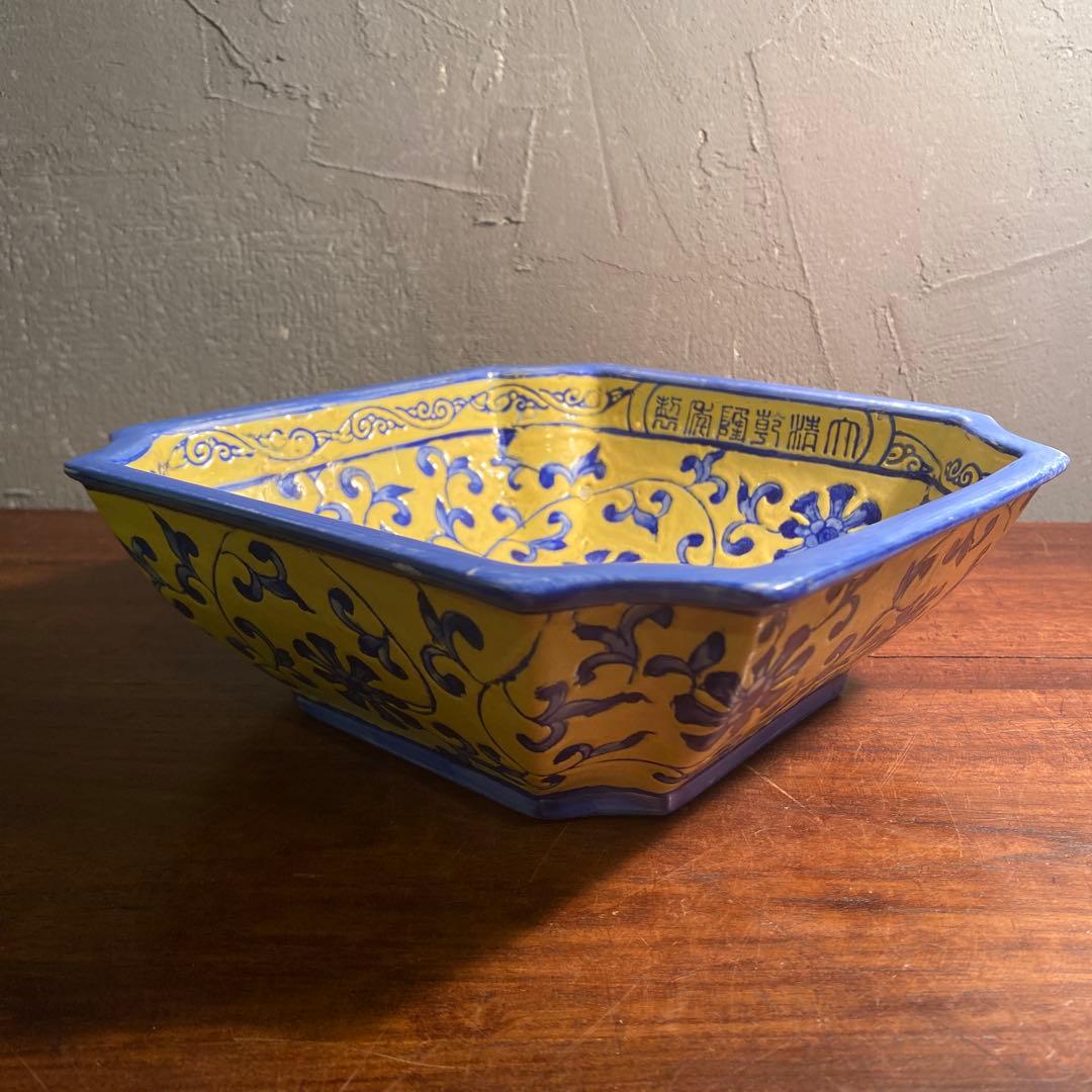 中国美術 大鉢 器 有間居監製 陶磁器 骨董品 レトロ コレクション