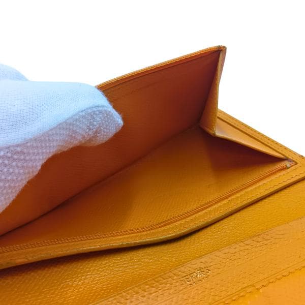 エルメス ベアン 長財布 イエロー 二つ折り H金具 レザー　0057