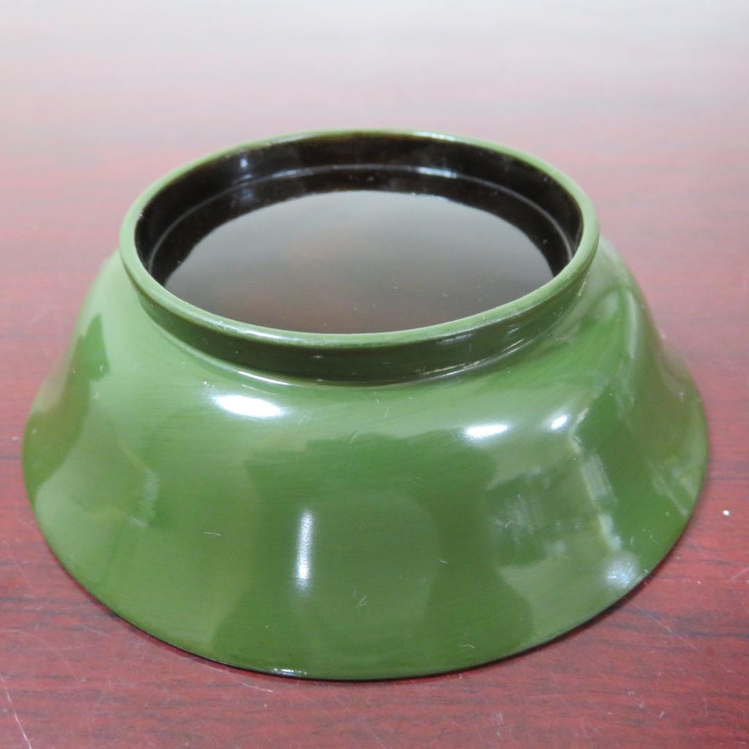 緑吸物碗 青地 盃 蒔絵 大根 カブ 6ケ 小傷1ケ 明治頃 希少 漆器