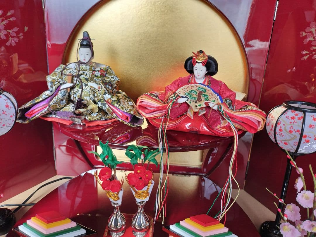 雛人形飾り台屏風円形台 1体 2段