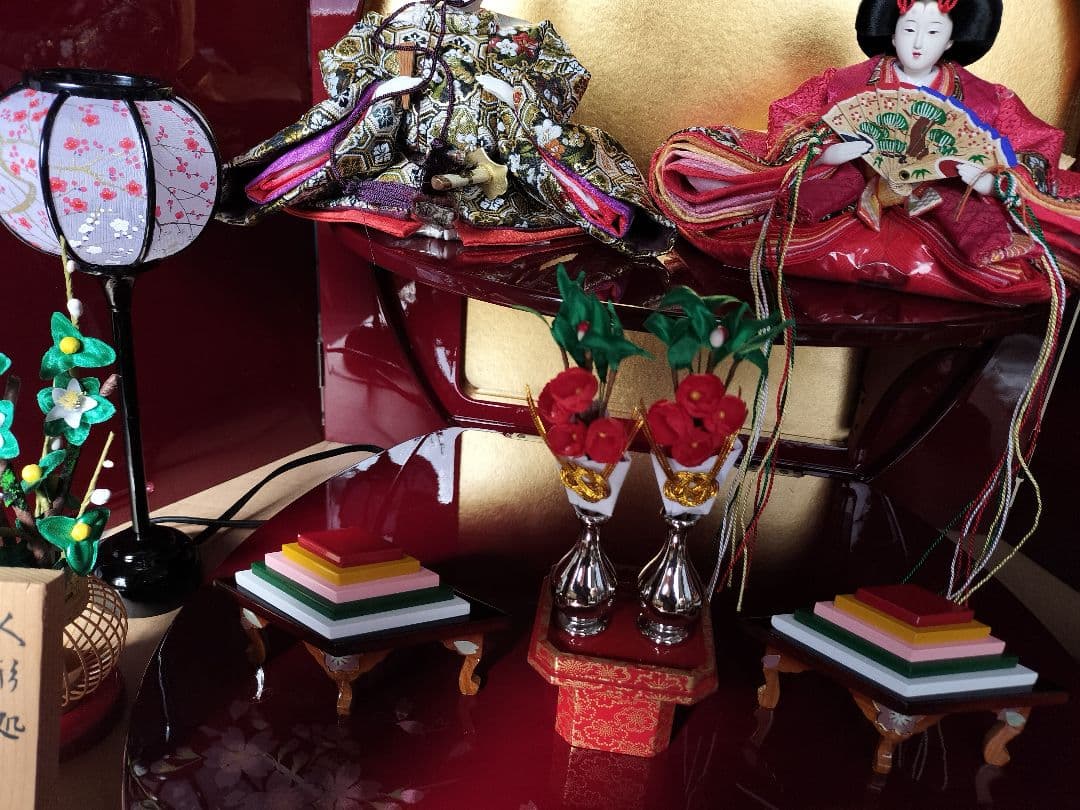 雛人形飾り台屏風円形台 1体 2段