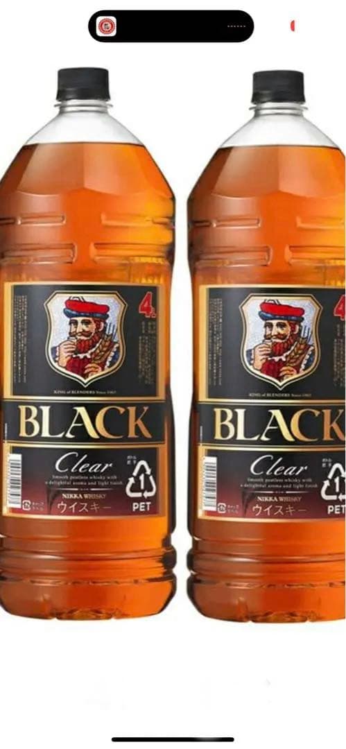 BLACK Clear ウイスキー 4L×4本