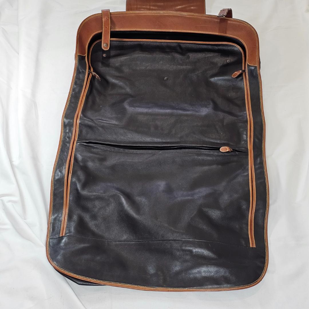 MICHEL CLO ヴィンテージ レザー ガーメントケース 茶 黒 ハンガー付