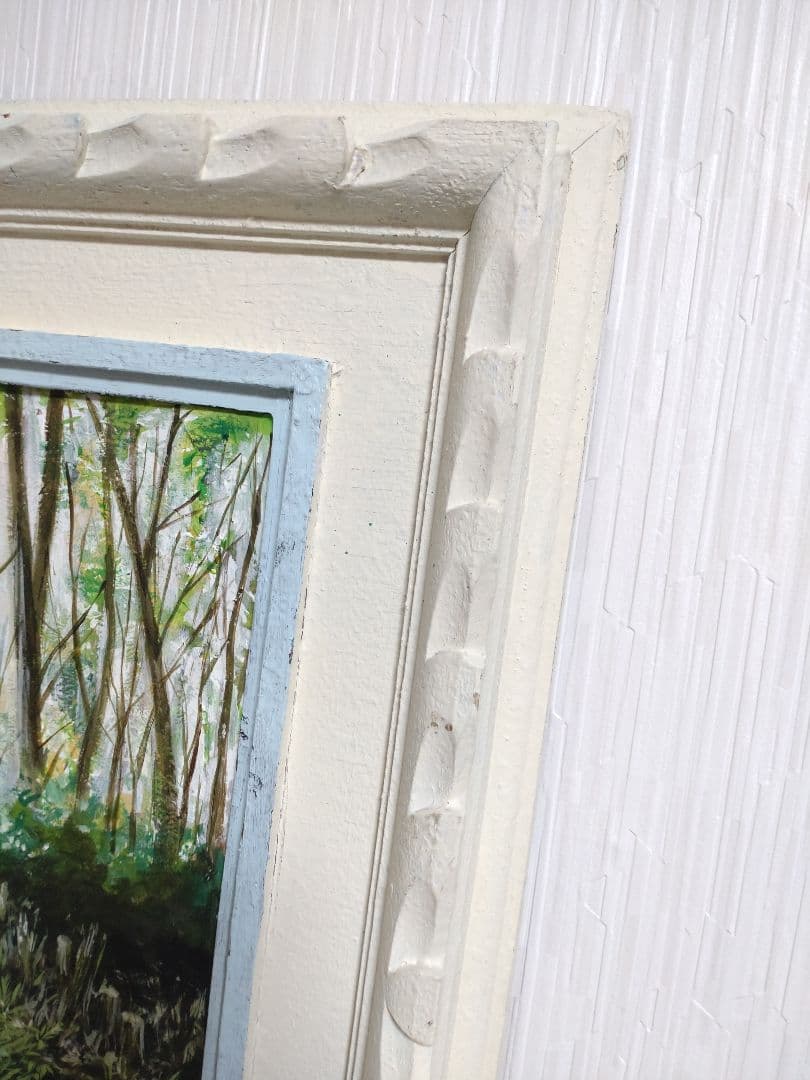 油絵【風景画】1点物の絵画作品/作者サイン入り◆額縁付属