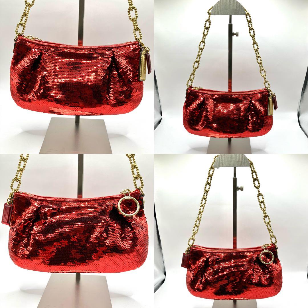 【希少】COACH コーチ　ハンドバッグ　ショルダーバッグ　ポーチ　スパンコール