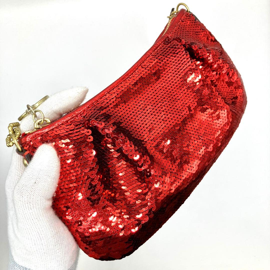 【希少】COACH コーチ　ハンドバッグ　ショルダーバッグ　ポーチ　スパンコール