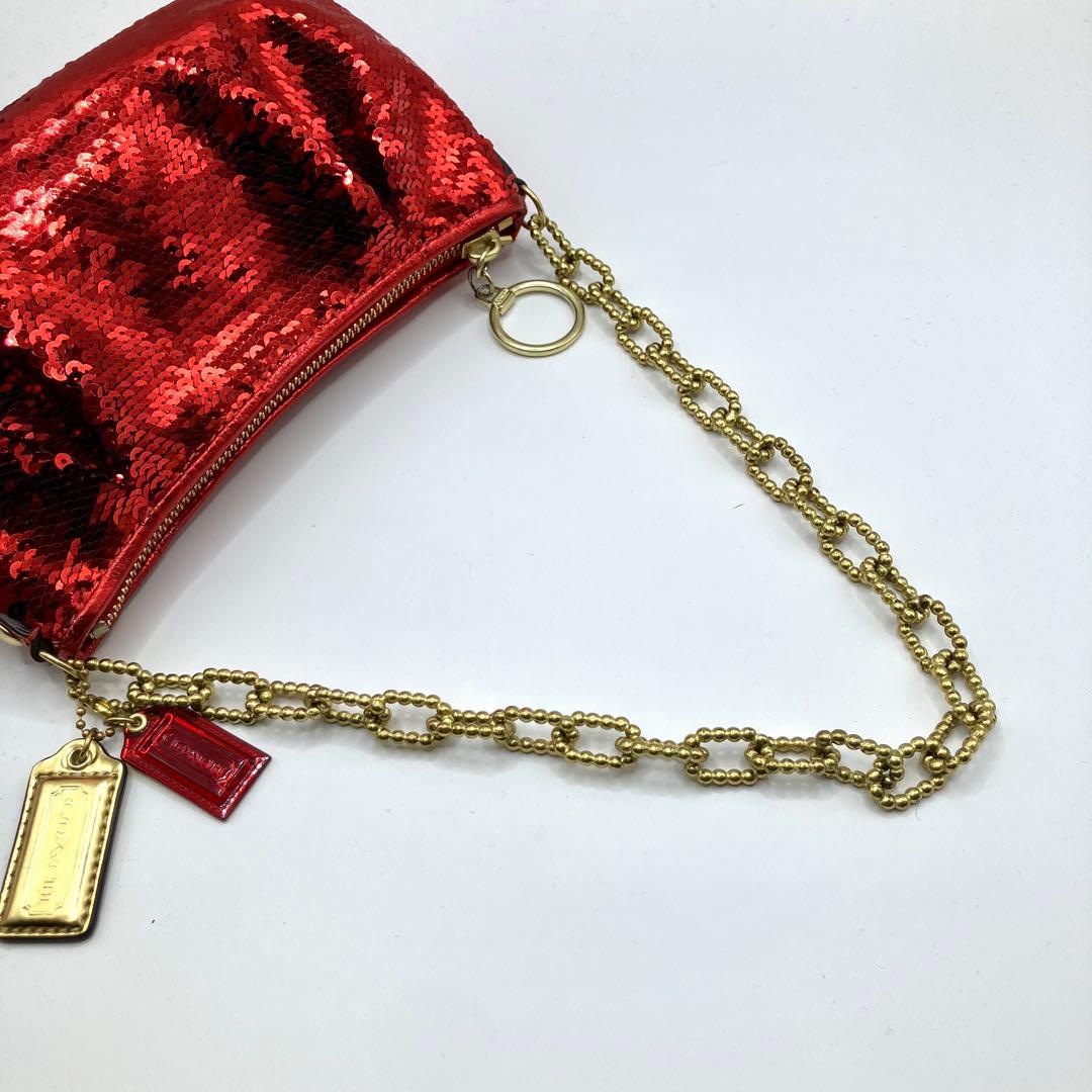 【希少】COACH コーチ　ハンドバッグ　ショルダーバッグ　ポーチ　スパンコール