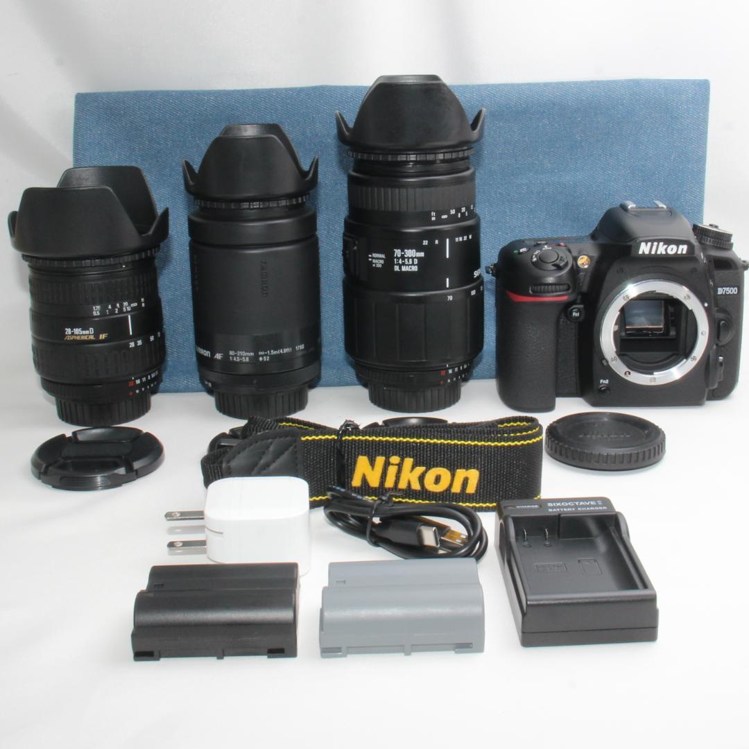 ❤️予備バッテリー&カメラバッグ付き❤️ニコン D7500 トリプルレンズ❤️
