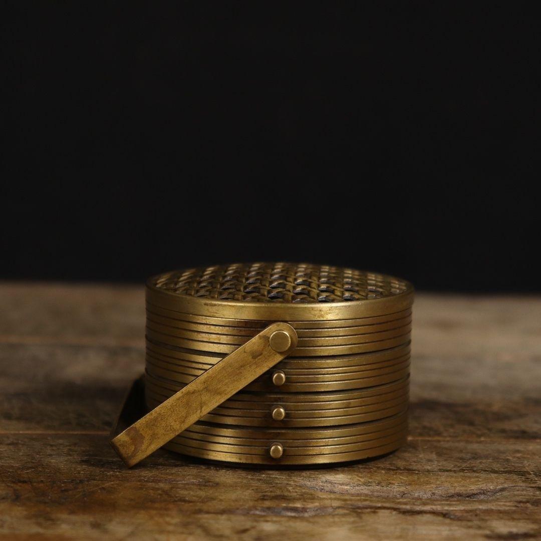 銅細工 手炉 懐炉 香薫炉 蒸籠 香道具 装飾品 工芸品 美術品 置物