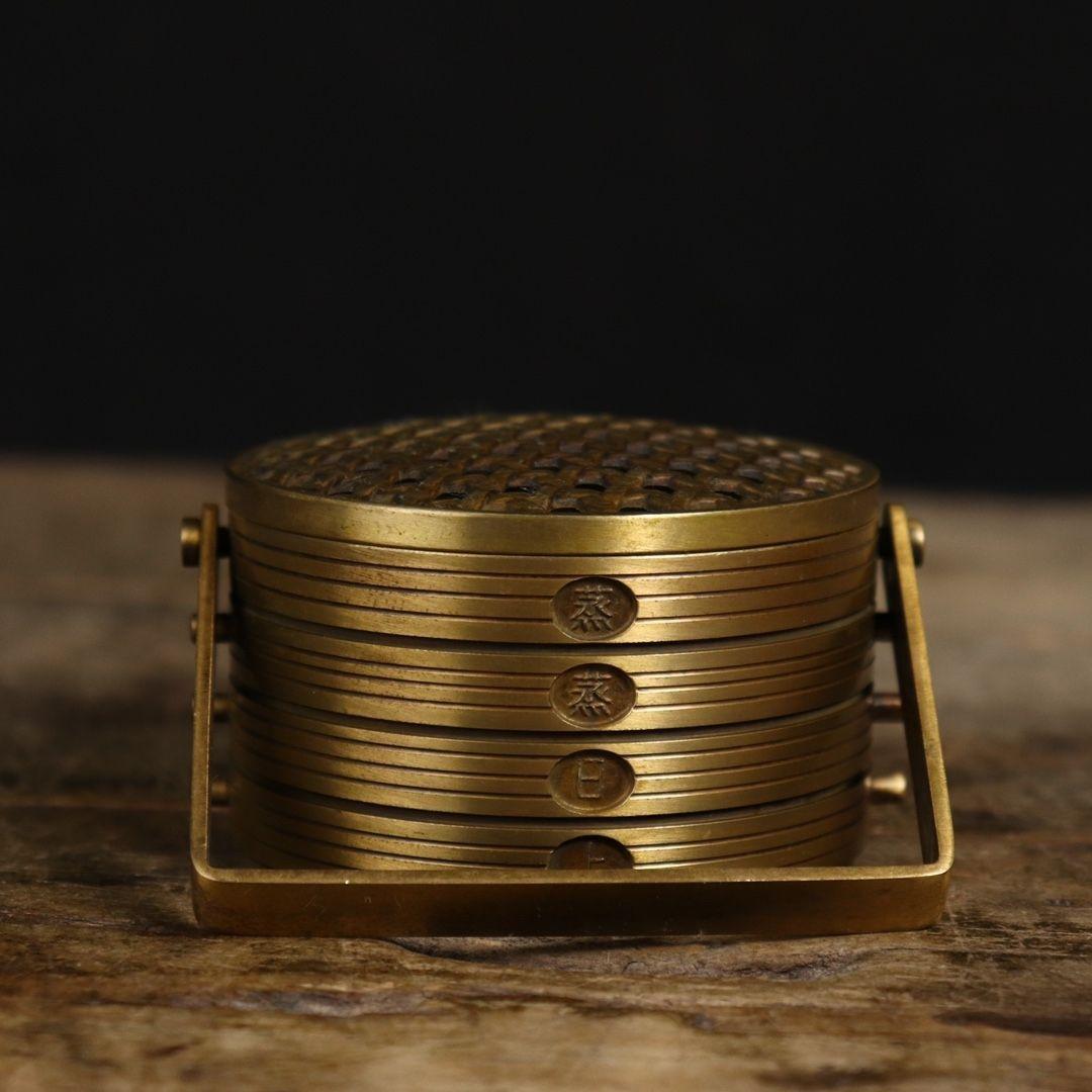 銅細工 手炉 懐炉 香薫炉 蒸籠 香道具 装飾品 工芸品 美術品 置物