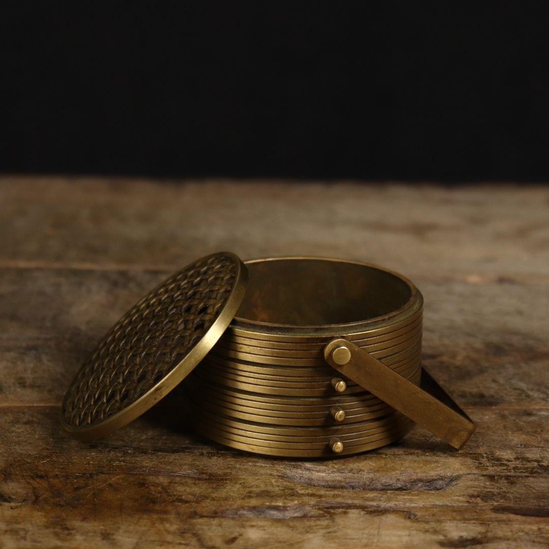 銅細工 手炉 懐炉 香薫炉 蒸籠 香道具 装飾品 工芸品 美術品 置物