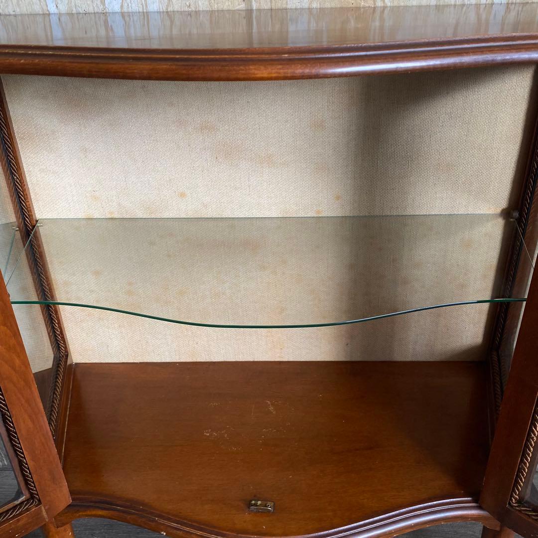 ヴィンテージ ガラスキャビネット　猫脚キャビネット　サイドボード