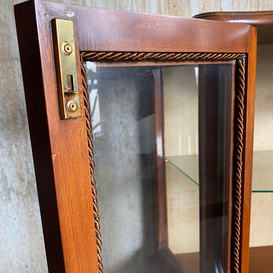 ヴィンテージ ガラスキャビネット　猫脚キャビネット　サイドボード