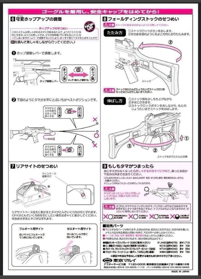 未使用　東京マルイ カスタム品　H&K G36C ボーイズ　金属ピニオンギア