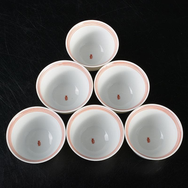 煎茶道具　七仙寿　汲出し茶碗　煎茶碗　六客　時代箱付　M　R7181