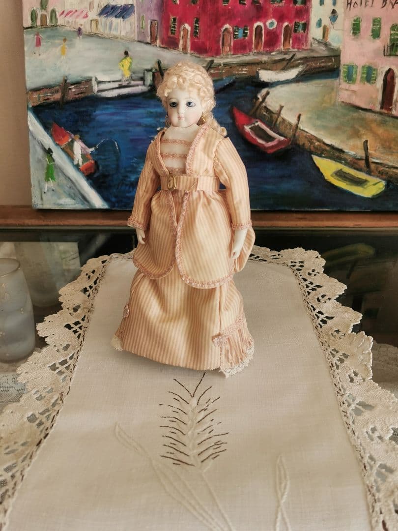 ヴィンテージ 作家物ミニョネットフレンチビスクドール キャシーハンセン作 貴婦人