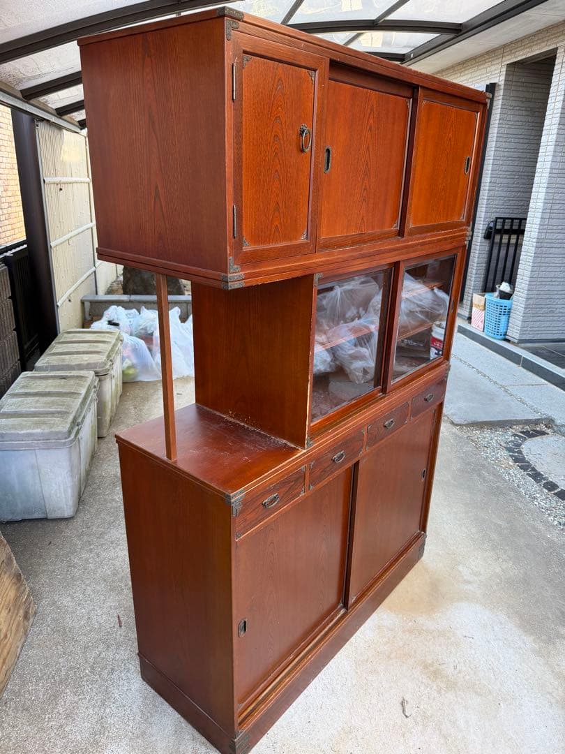 民芸家具 茶棚 茶箪笥 飾り棚 和家具 キャビネット レトロ 水屋箪笥