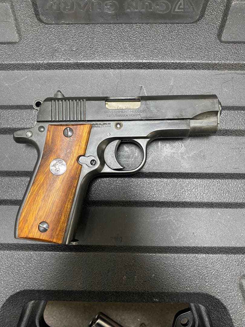 タナカ　コルト380オート　ウッドグリップ　ブラック　ガスブロ　絶版