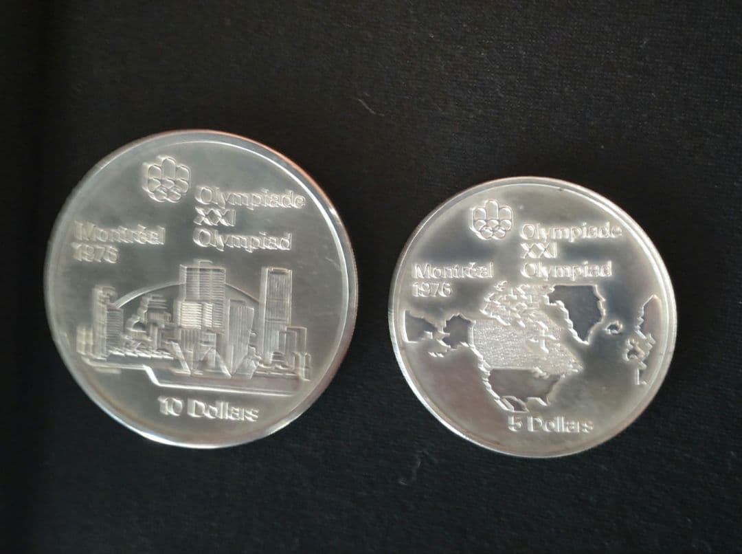 モントリオール　オリンピック10ドル銀貨と5ドル銀貨