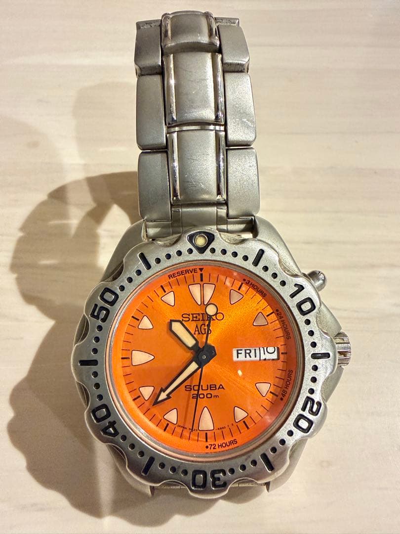 セイコー AGS ダイバー 200m 5M23 オレンジ