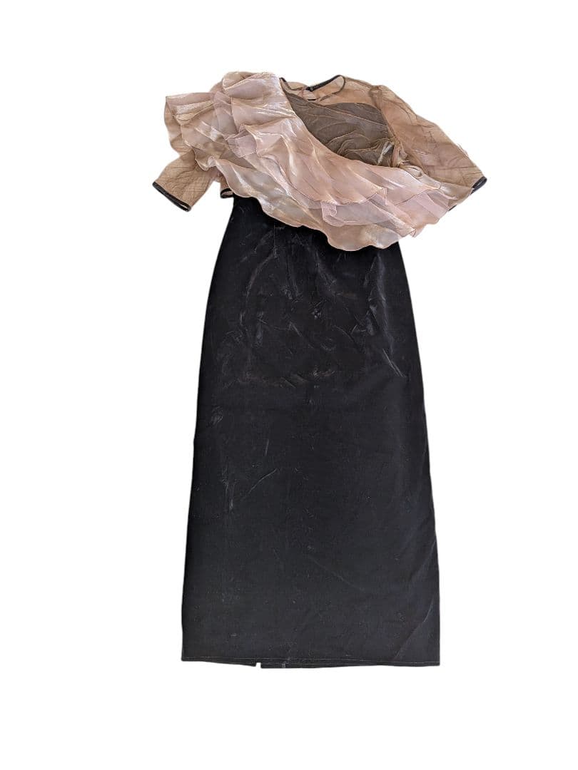 Lejaアシンメトリーティアードフリル3WAYベロアIラインドレスワンピース M