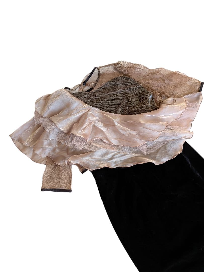 Lejaアシンメトリーティアードフリル3WAYベロアIラインドレスワンピース M