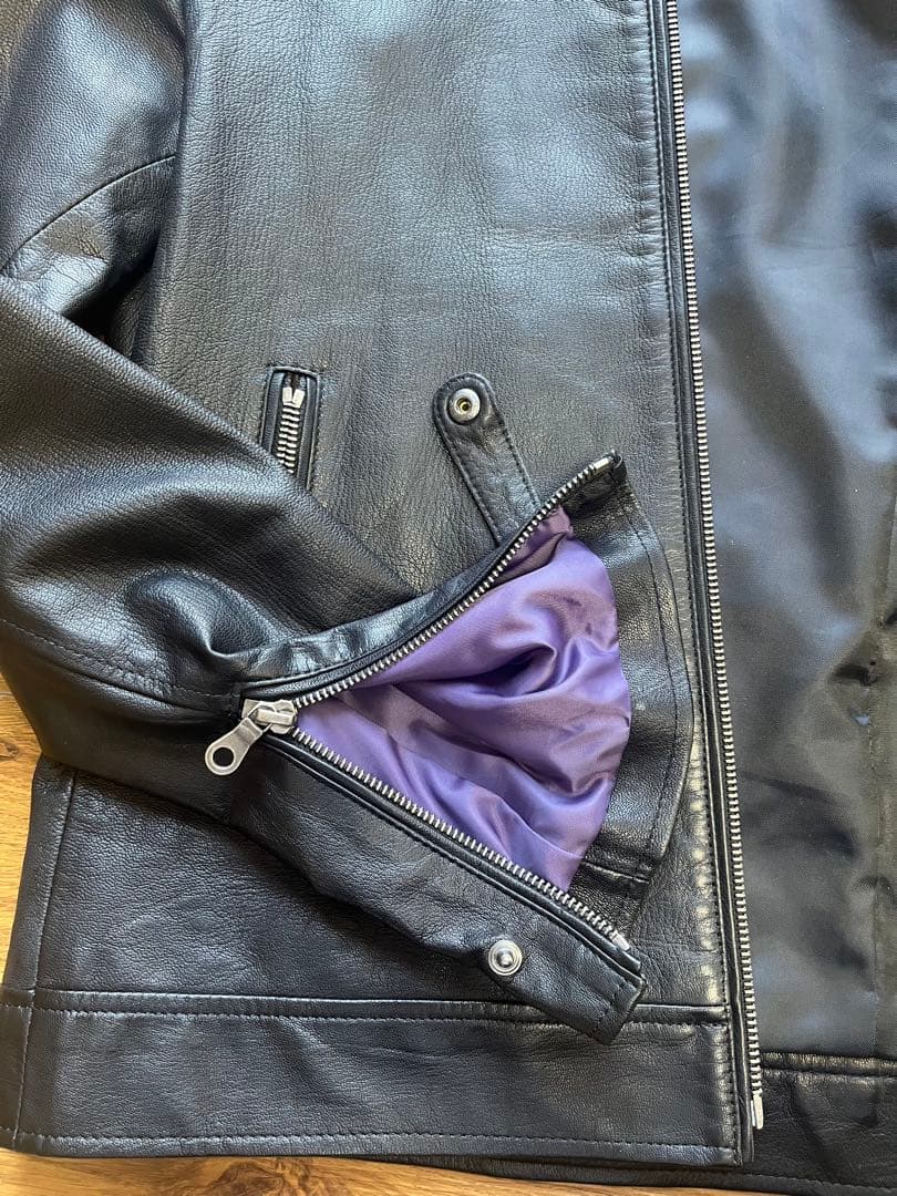 【値下げ！】PSポールスミス　ブラックレザーライダースジャケット　羊皮　M