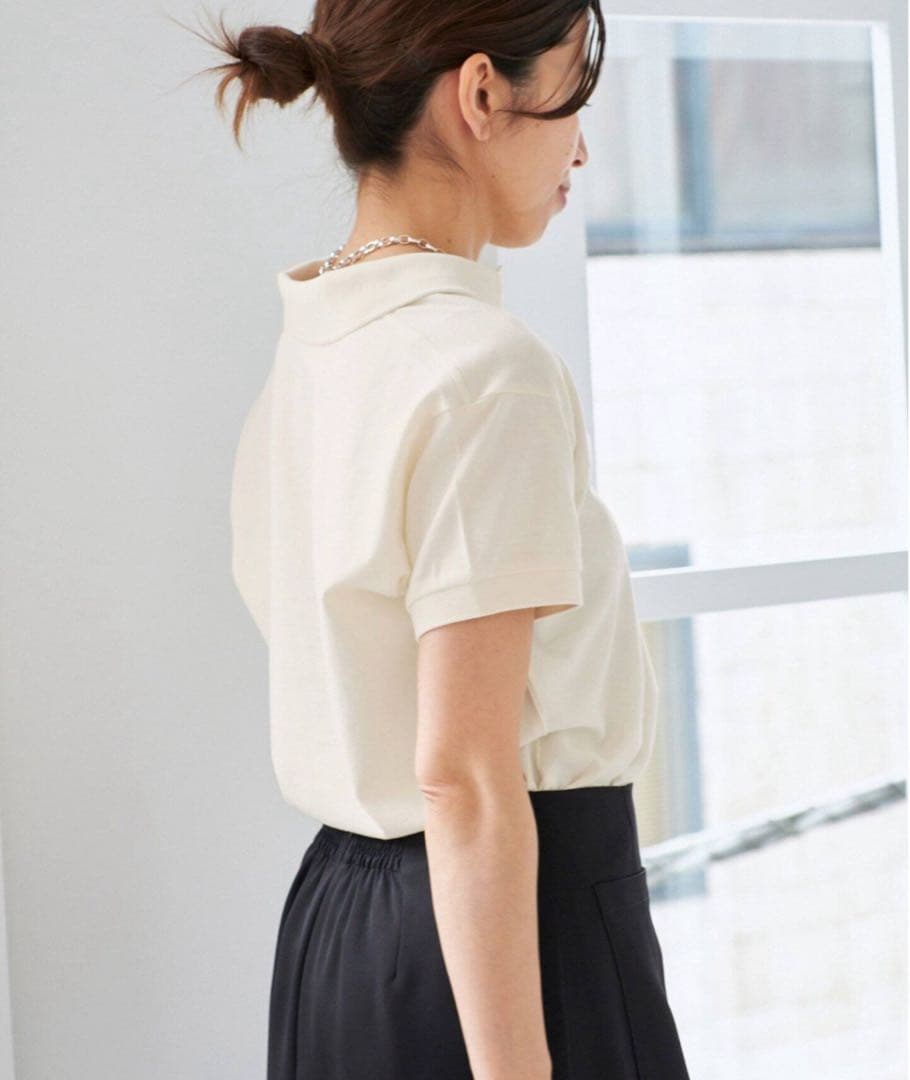 IENA ラコステ別注ポロシャツ　完売34ナチュラル