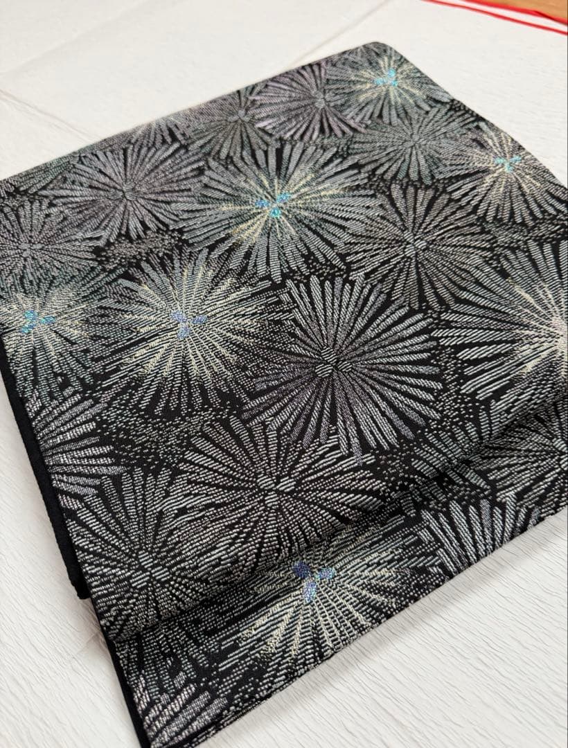 袋帯　黒地　正絹