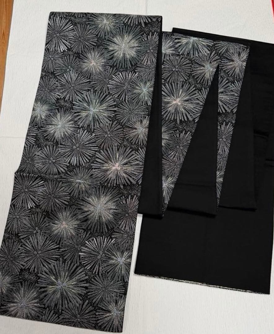 袋帯　黒地　正絹