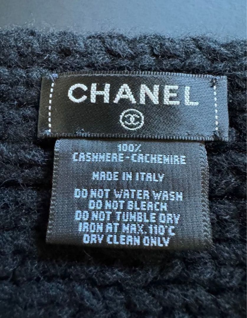 正規品　CHANEL シャネル　ココマーク　カシミヤ　ニットマフラー