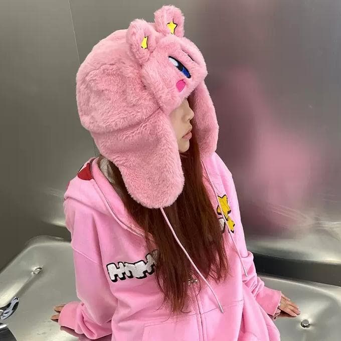 KAKAZZY 帽子 ニット帽 ビーニー 耳当て キャップ コスプレ カービィ