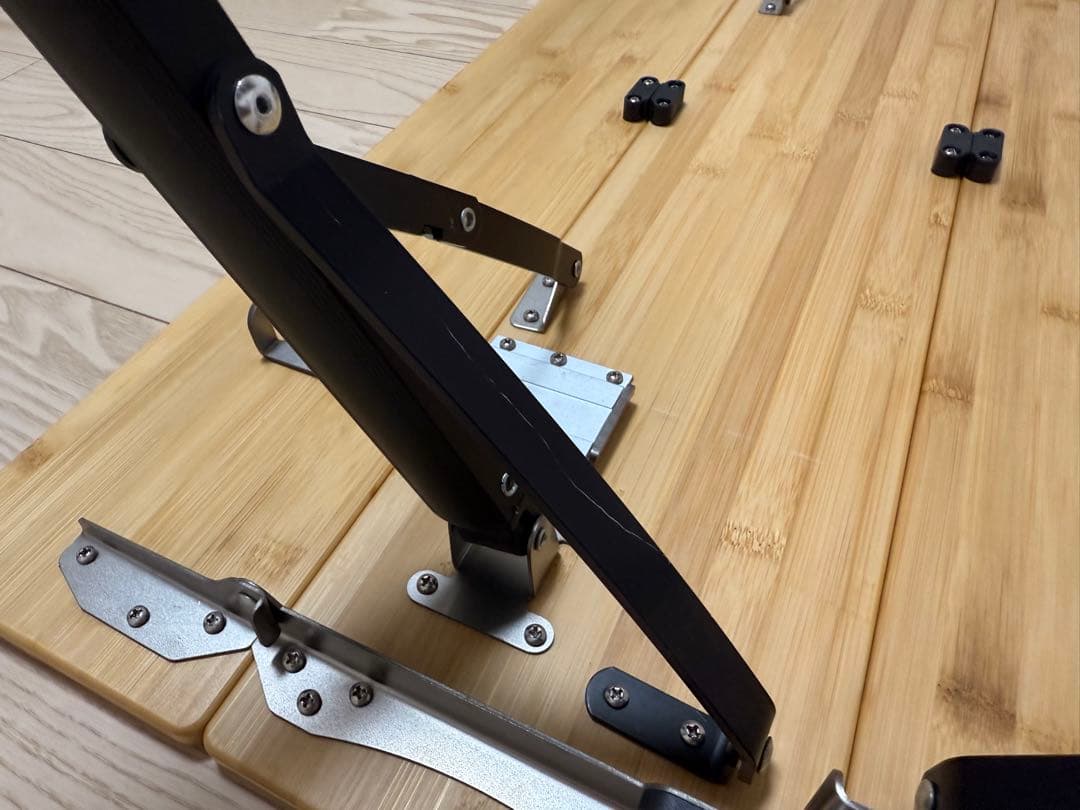 KingCamp 折りたたみテーブル 中型 バンブー 竹 高さ無段階調整