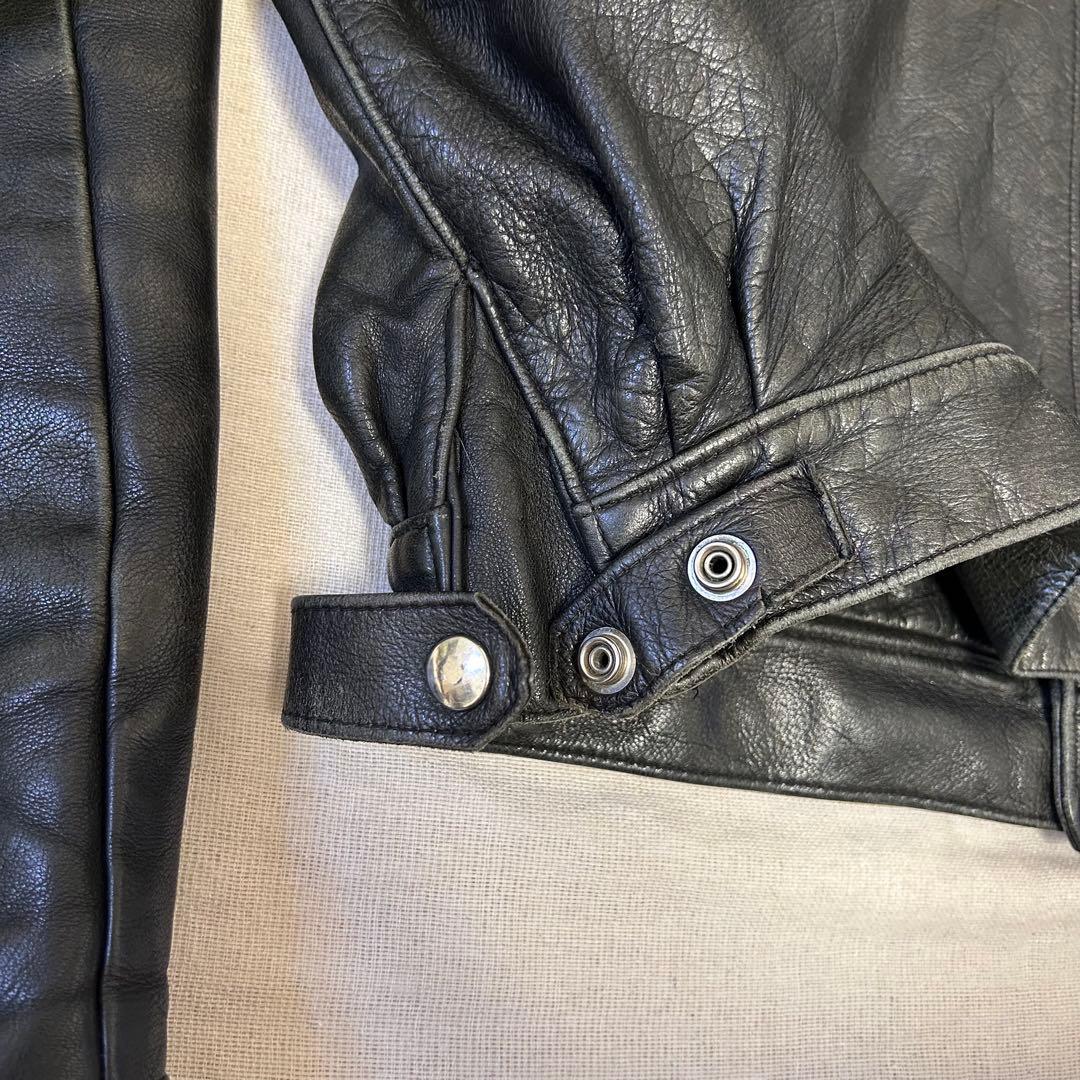 西ドイツ製 短丈 レザージャケット スウィングトップ フェードブラック 黒