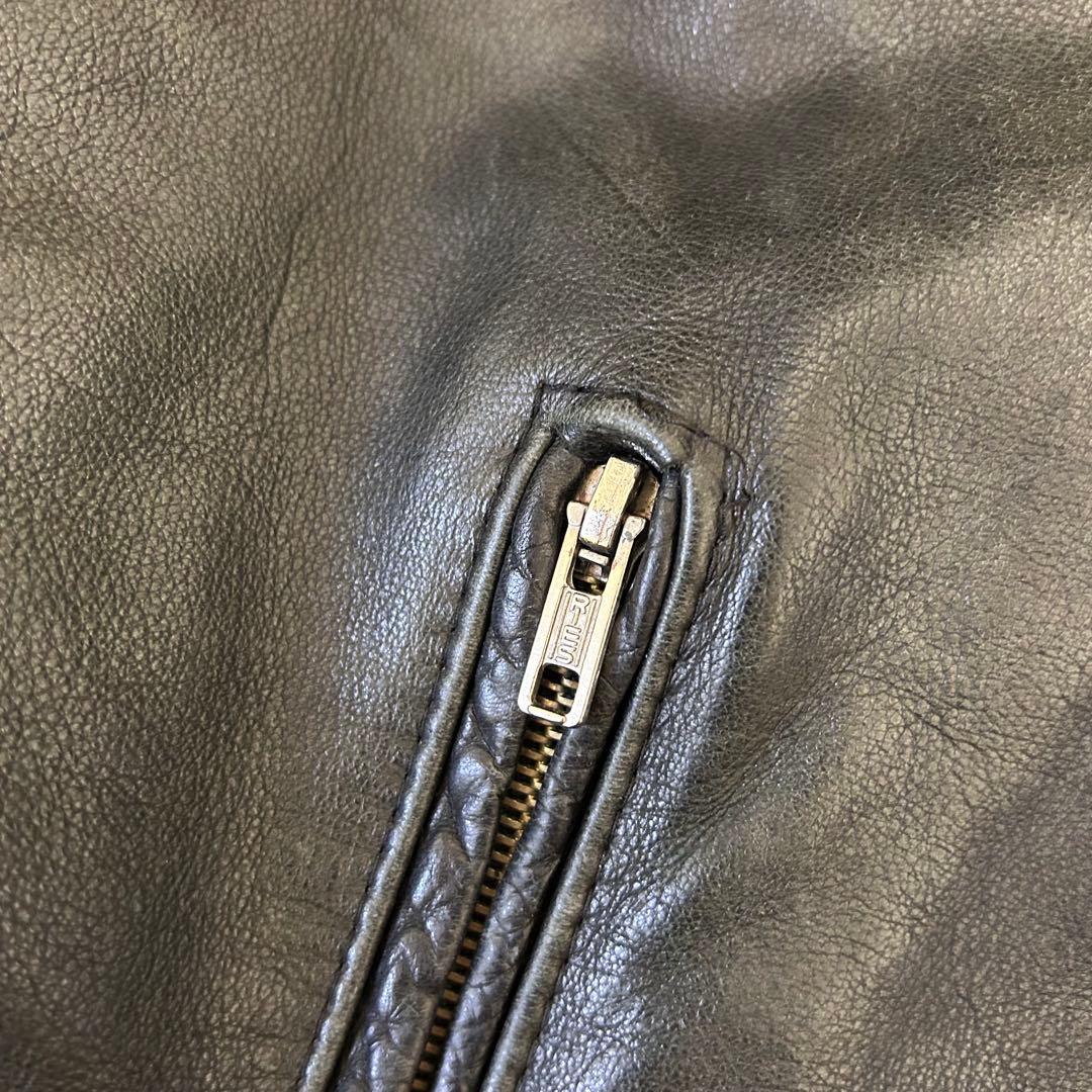 西ドイツ製 短丈 レザージャケット スウィングトップ フェードブラック 黒