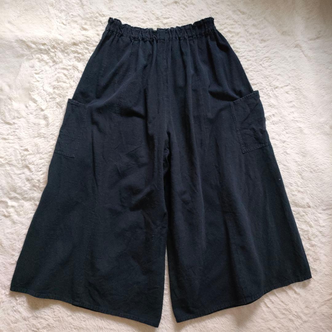 ヤンマ産業 YAMMA◎会津木綿キュロット ネイビー 濃紺