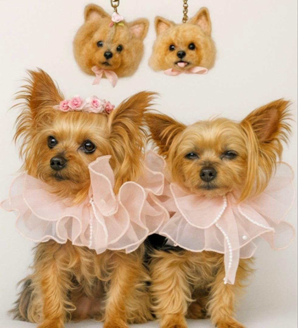 確認用　犬羊毛フェルトストラップ