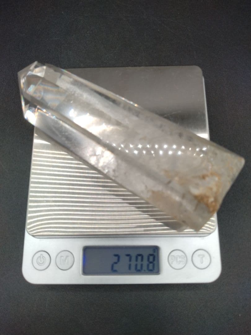 水晶 ポイント 約270g 置物 パワーストーン 台座付 【2-w】