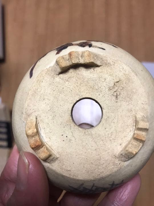 盆栽鉢　おまけ2個付時代名工常滑服部絵付け手捻りミニ盆栽鉢8x3.5cm服部3個