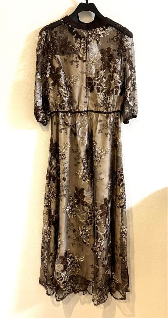 Dorry Doll フラワーエンブロイダリードレス　ブラウン　Ｍサイズ