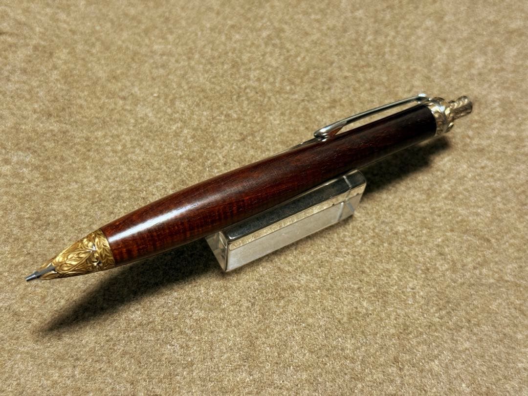 こぶた工房　彫金金具　サイアミーズローズウッド　シャープペンシル