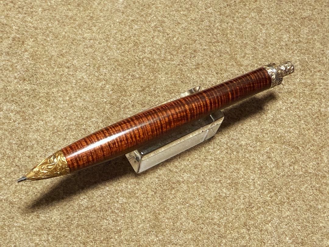 こぶた工房　彫金金具　サイアミーズローズウッド　シャープペンシル