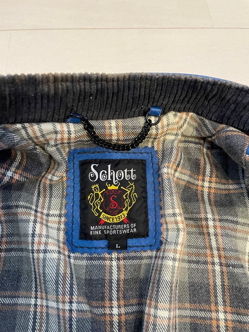 Schott ショットライダースジャケット ダブルブレストブルー　試着のみ