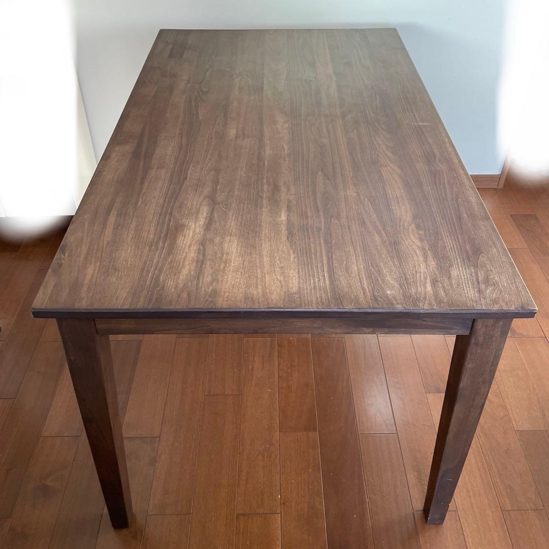 ダイニングテーブル　ウォールナット調　引き出し付き