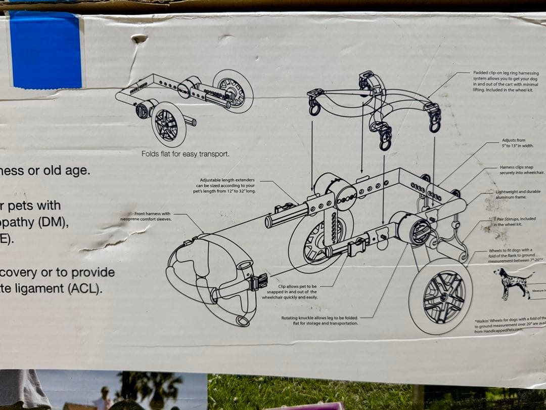 Walkin' Wheels ペット用車いす 中型　犬用歩行補助器