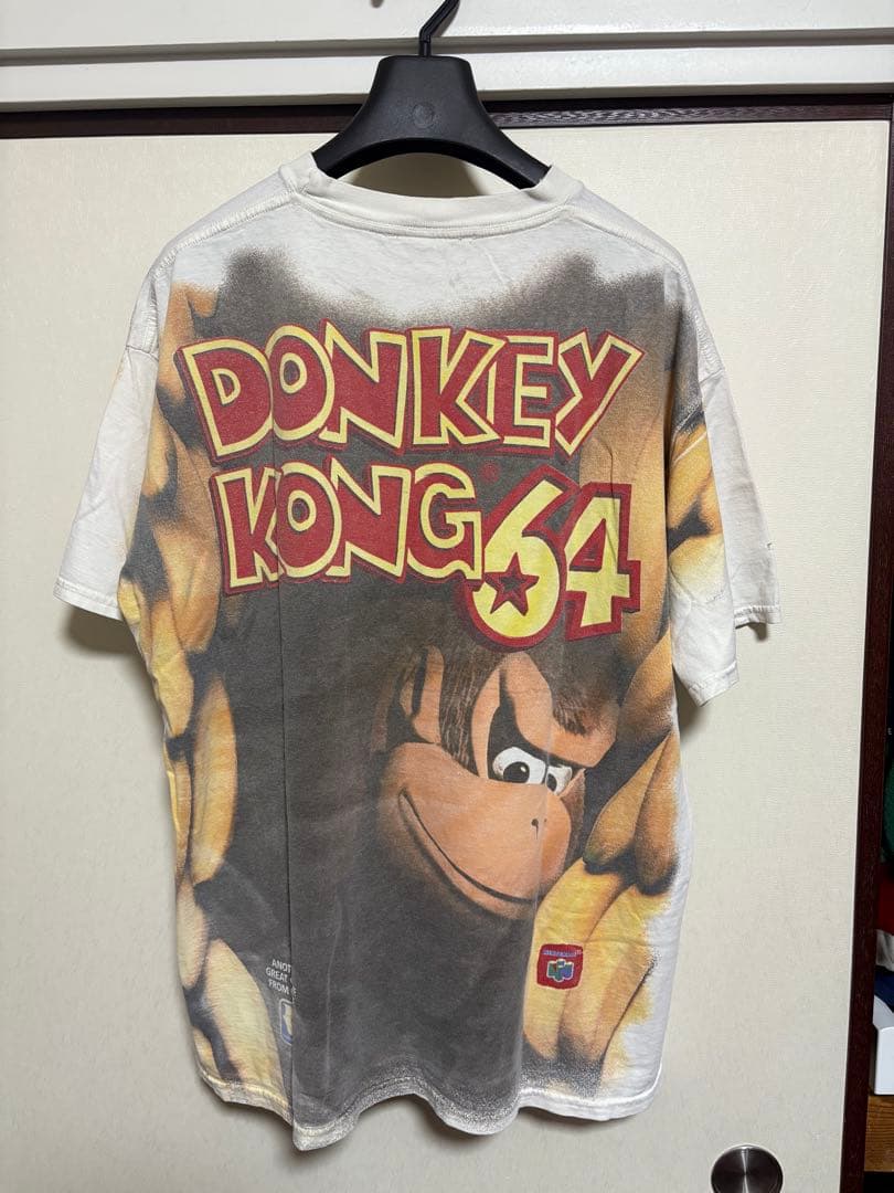 90s Donkey Kong ドンキーコング 総柄 Tシャツ 64