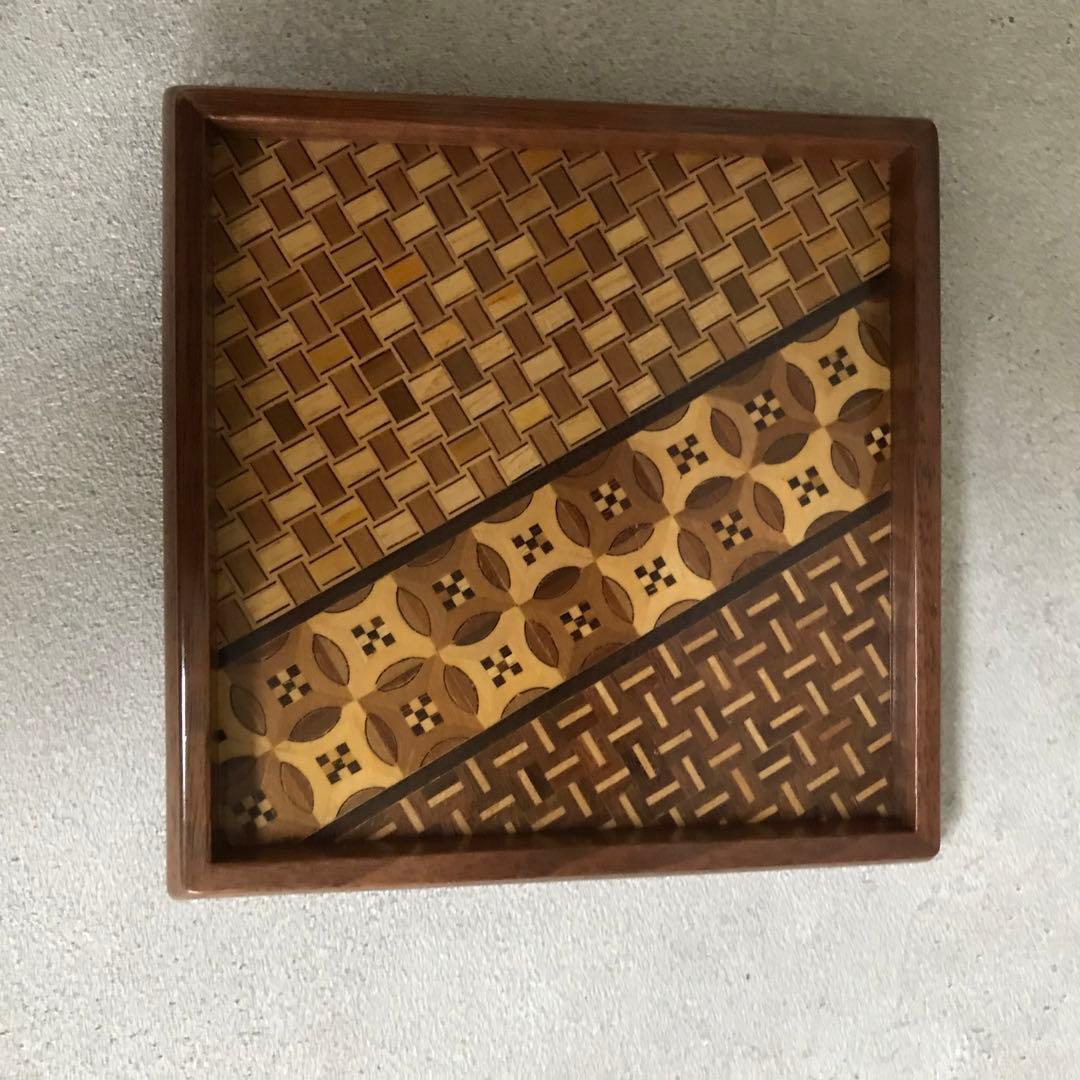 希少　箱根寄木細工　工芸品　取り皿10枚　取り箸付き(箱根駅伝トロフィー)