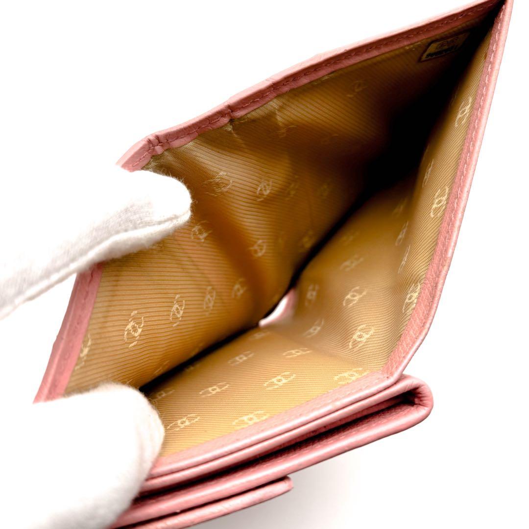 【美品✨】シャネル 財布 ココボタン Wホック 三つ折 ピンク